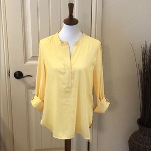 Yellow Cuff Sleeve Blouse - size Medium